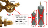 '- Regulator Welding Gas Gauges - Rear Connector - LDP series