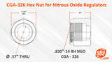 SÃƒÅ“A - CGA Nuts and  Nipples for Gas Regulators