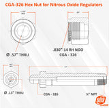 SÜA® - CGA Nuts and  Nipples for Gas Regulators