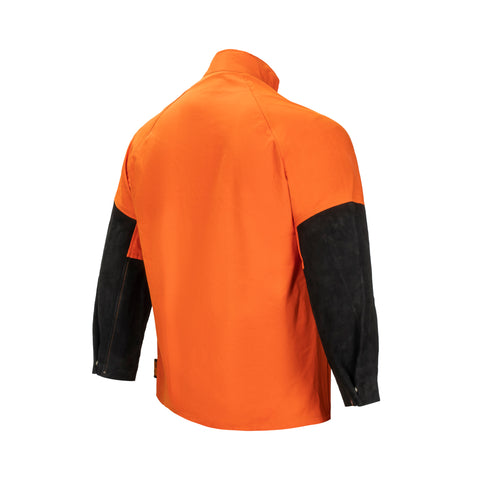 Heavy Duty Hybrid Welding Jacket - Cotton and Suede Leather