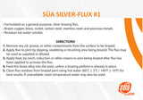 Silver Brazing Solder Rod - Bare - 45% Ag - AWS BAg-5 - Size: 1/16" x 18" + 6.5 Oz Flux