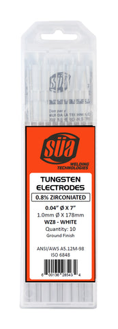 '- 0.8% Zirconiated Tungsten Electrode - TIG Welding - (White Tip) - (10 PACK)