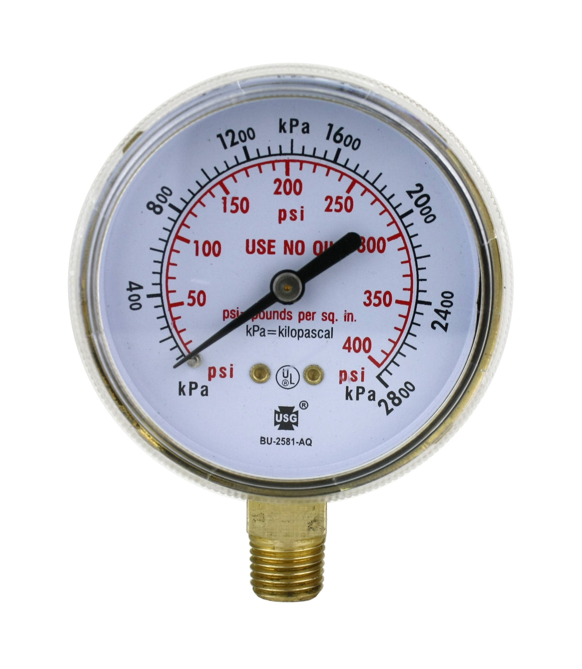 Acetylene 0–400 psi regulator gauge