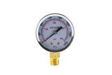 Acetylene regulator high-pressure gauge, front view, brass bottom mount