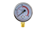 Acetylene regulator low-pressure gauge dial, brass bottom mount