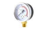 Acetylene regulator low-pressure gauge with case visible, brass bottom mount