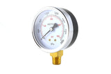 Acetylene regulator high-pressure gauge with case visible, brass bottom mount