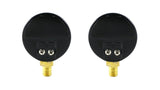 Black rear cases of acetylene gauge pair