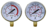Acetylene regulator high- and low-pressure gauge pair