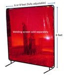 Adjustable welding screen frame height and width diagram
