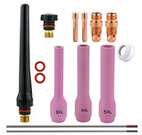 AK1 stubby TIG kit with extra-long cups and purple-tip tungsten