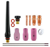 AK1 stubby TIG kit with regular cups 4, 5 and 6 and purple-tip tungsten