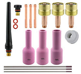 AK2 large gas-lens TIG kit with extra-long ceramic cups and tungsten