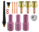 AK3 large gas-lens TIG kit with long cups, collets and back caps