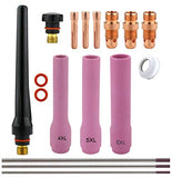 AK4 stubby TIG kit with extra-long cups and purple-tip tungsten