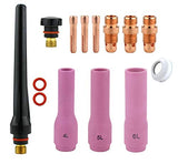 AK4 stubby TIG kit with long ceramic cups, collets and back caps