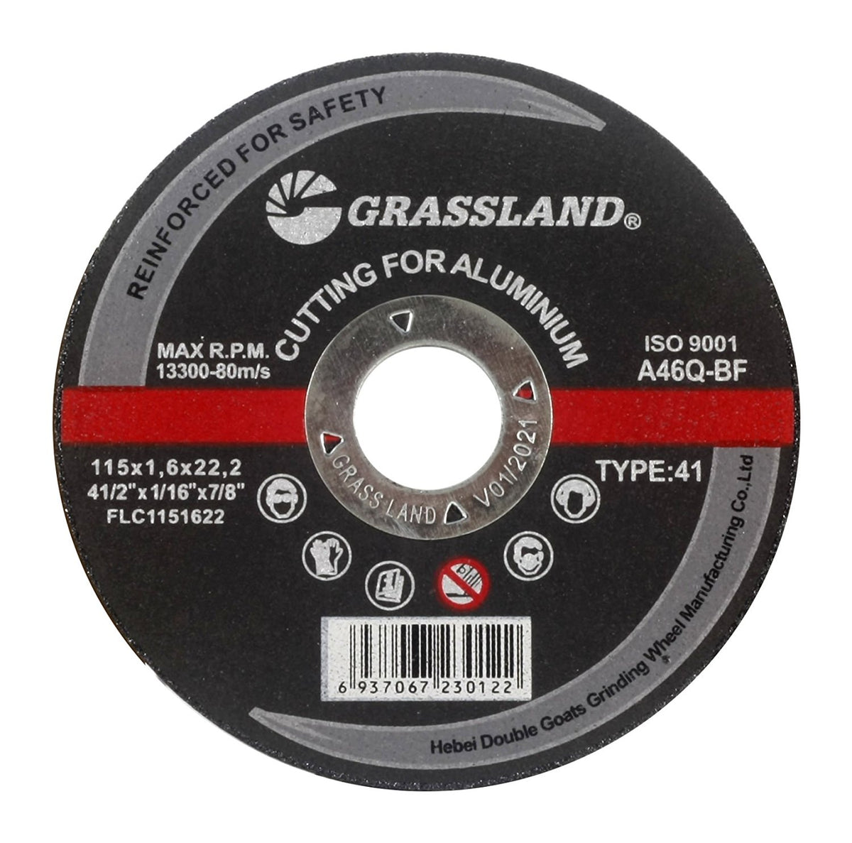 Aluminum Cut-Off Wheel, 4-1/2 x 1/16 x 7/8, T41: label side