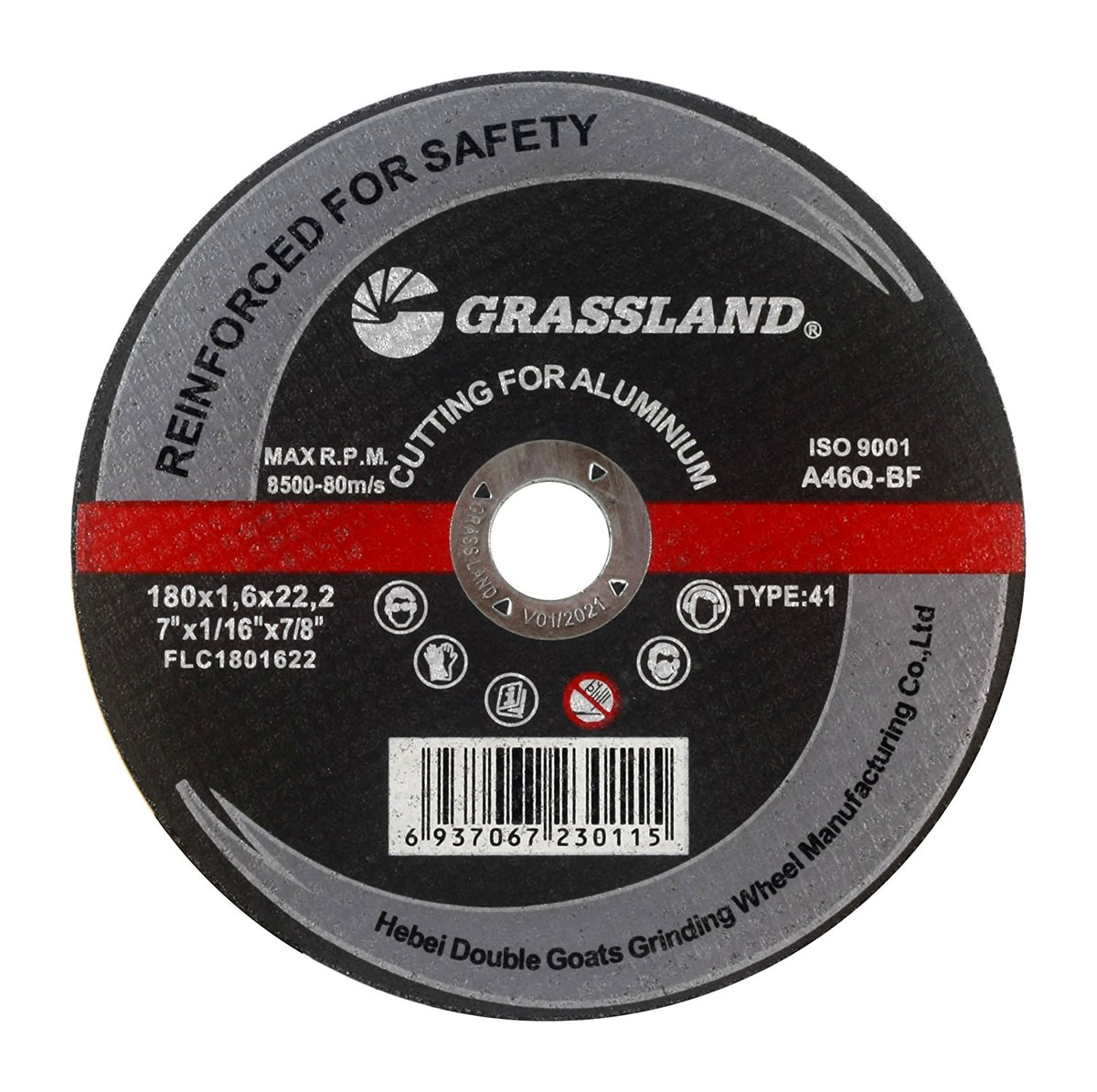 Aluminum Cut-Off Wheel, 7 x 1/16 x 7/8, T41: label side