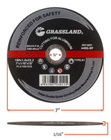 Aluminum Cut-Off Wheel, 7 x 1/16 x 7/8, T41: dimension and profile diagram
