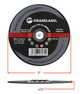 Aluminum cut-off wheel dimensions: 7 x 1/16 x 7/8 inches