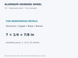 Aluminum grinding wheel applications and available pack quantities
