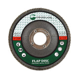 Aluminum Oxide Flap Disc, 4-1/2 x 7/8, 120 Grit, T29: label side