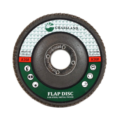 Aluminum Oxide Flap Disc, 4-1/2 x 7/8, 36 Grit, T29: label side