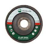 Aluminum Oxide Flap Disc, 4-1/2 x 7/8, 60 Grit, T29: label side