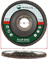 Aluminum Oxide Flap Disc, 4-1/2 x 7/8, 60 Grit, T29: diameter, arbor and side-profile diagram