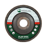 Aluminum Oxide Flap Disc, 4-1/2 x 7/8, 80 Grit, T29: label side