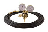 Argon flow-gauge regulator with coiled black hose