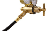 Argon regulator with attached gas hose