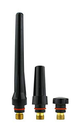 Assorted long, medium and short TIG back caps with O-rings