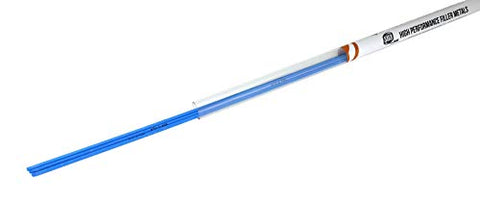 Blue flux-coated silver brazing rods displayed beside their sleeve