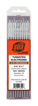 Brown-tip zirconiated tungsten protective case