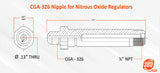CGA-326 nitrous-oxide regulator nipple dimension drawing