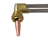 Close-up of cutting torch head and tip