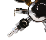 CO2 beverage regulator relief valve and outlet shutoff