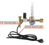 CO2 flowmeter assembly with power cord and outlet