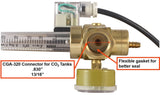 CO2 regulator CGA-320 inlet and sealing gasket detail