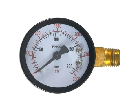 CO2 high-pressure gauge with 0–3000 psi scale
