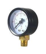 Angled view of 0–60 psi CO2 regulator pressure gauge
