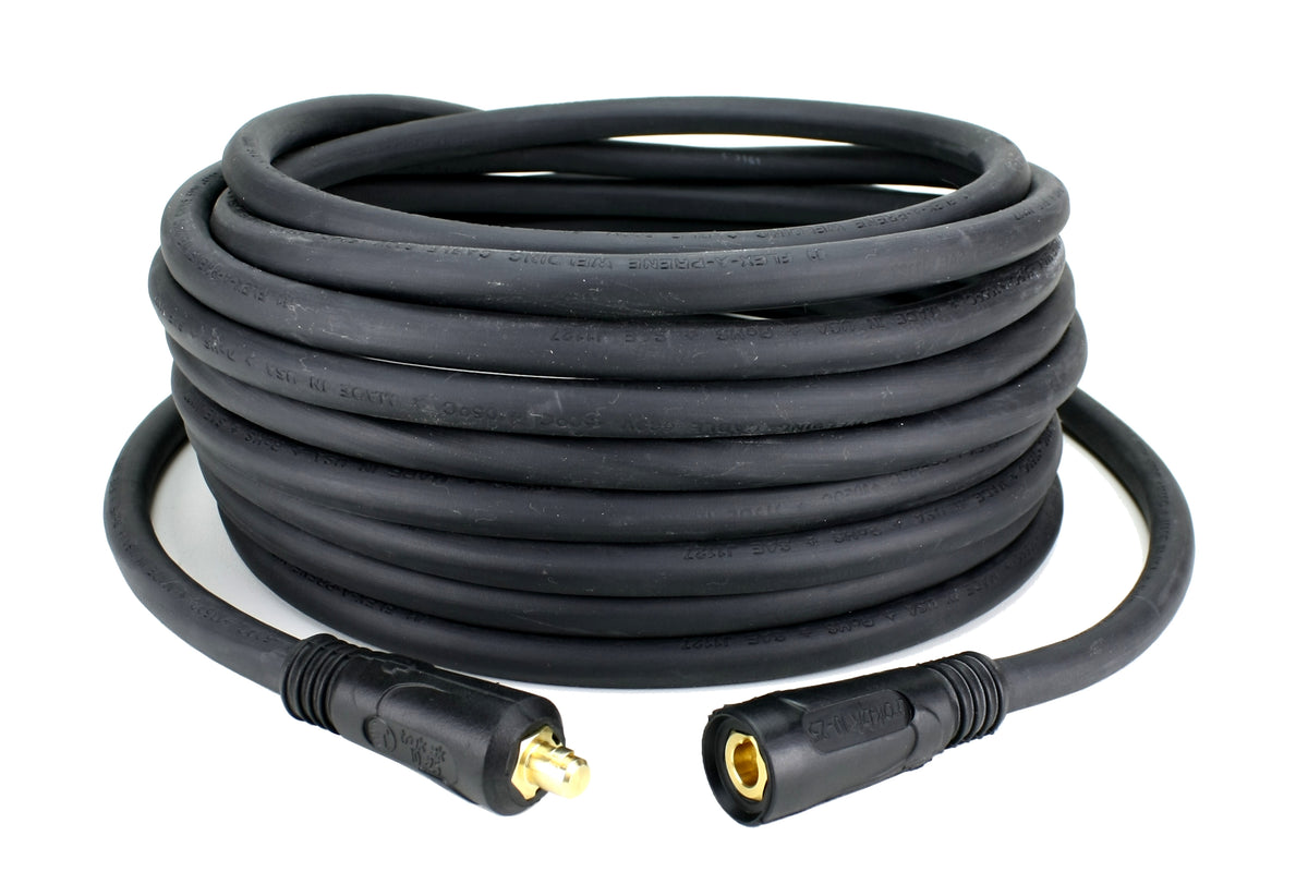 Coiled welding extension with small Dinse connectors
