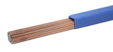 Copper-coated filler rods extending from blue tube