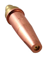 Cutting end of a copper-shell oxy-fuel tip