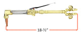 Cutting torch showing 18.5-inch assembled length