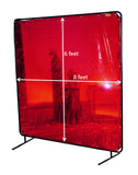 Orange Low-Visibility LAVA shield Welding Screen - 6' x 8'- 16 mil - (Screen and Frame)