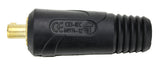 Single heavy-cable Dinse welding plug with insulated housing