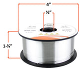 Aluminum wire spool diameter, width and hub dimension diagram