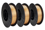 Three ER70S-6 11 lb MIG wire spools